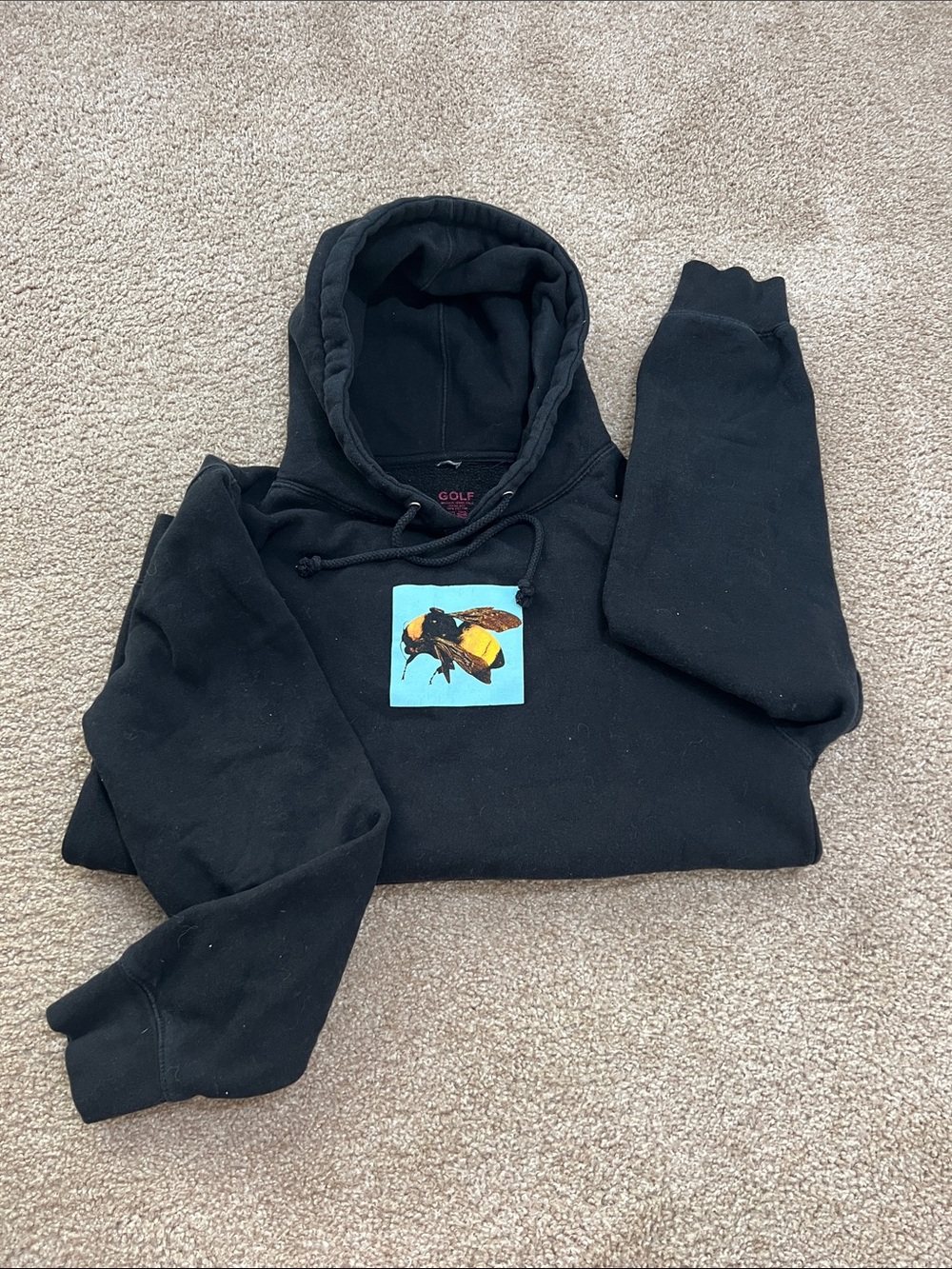 Golf Wang Black Pullover Hoodie with Bee Graphic